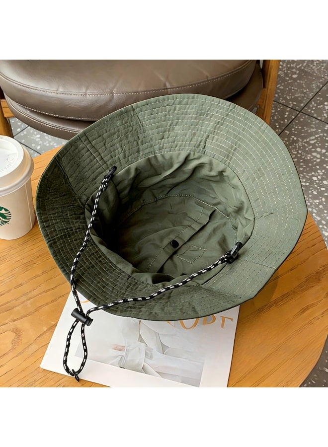 Olive Green Professional Outdoor Bucket Hat, Desert Hiking Sun & Water Protection, Adjustable & Portable - Image 1